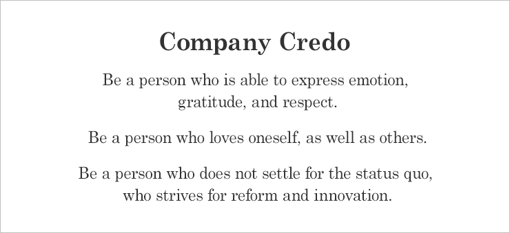 Company Credo